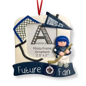 NWT Winnipeg Jets NHL Baby Photo Frame Christmas Tree Ornament Future Jets Fan